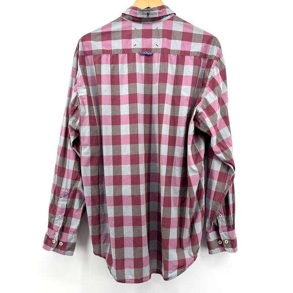 Robert Graham The Freshly Laundered Button Up Red Long Sleeve Shirt-Mens Large - Picture 2 of 8